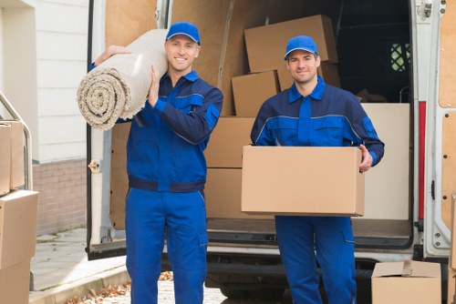 Customer placing items into a self storage unit