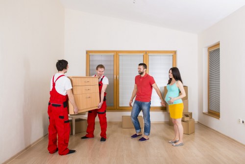 Secure storage unit interior with stacked boxes