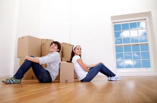 Well-arranged long-term storage in Clapham with labelled boxes and furniture