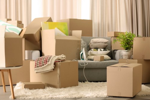 Household packing preparation for moving day in Clapham